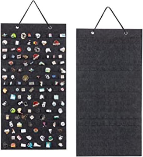Hanging Brooch Pin Organizer, Display Pins Storage Case, Brooch Collection Storage Holder, Holds Up to 170 Pins.(Not Include Any Accessories) (M-170 Slots, Black) - M-170 Slots, Black