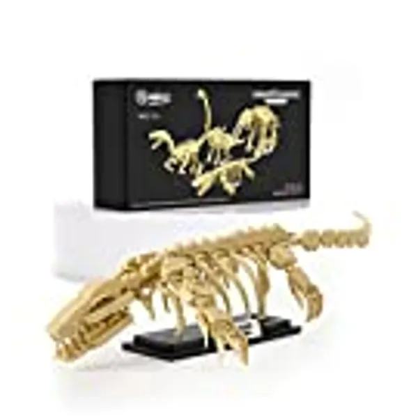 Nifeliz Mosasaurus Dinosaur Fossil Building Kit, Impressive Dinosaur Skeleton Model Decoration, Cool Dinosaur Gift Toy Set for Dinosaur Fans (498 PCS)