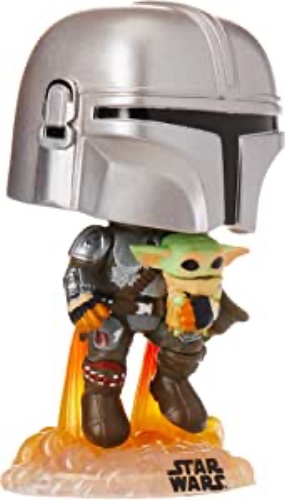 Funko Pop! Star Wars: The Mandalorian - Mandalorian Flying with The Child Grey