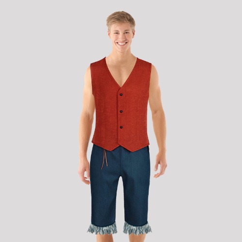 Men's Anime Cosplay Outfit Set - Luffy Costume / XXXL