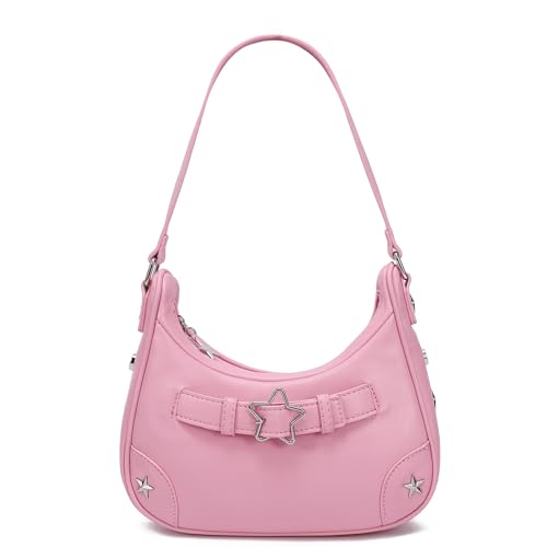 YIKOEE Shoulder Bag Y2k Purse: 90s Mini Underarm Bag - Cute Small Purse - Pink