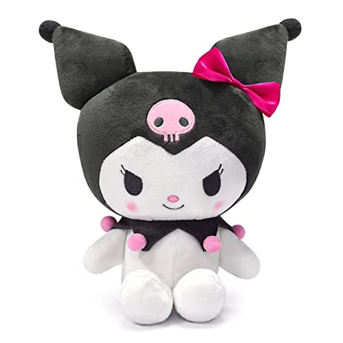 Kawaii Anime Plush Doll 10", Cartoon Stuffed Animal Figure Plushies Pillow Toy, Super Cute Cartoon Theme Party Favor, Soft Lovely Plushies Gift for Girls Teens Fans Birthday Decoration (Black Kuro)