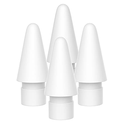 Replacement Tips Compatible with Apple Pencil 2 Gen iPad Pro Pencil - iPencil Nib for iPad Pencil 1 st/Pencil 2 Gen White 4 Pack - White