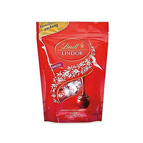 Lindt Schokolade LINDOR Kugeln Milch | 400 g | Ca. 30 Kugeln Vollmilchschokolade mit zartschmelzender Füllung | Pralinen-Geschenk | Schokoladen-Geschenk - Milch Single