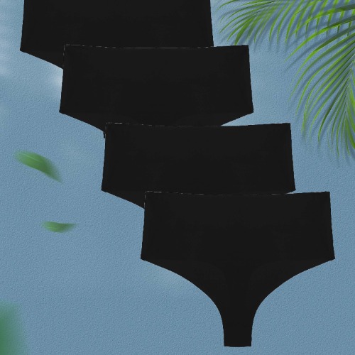 4pcs Comfortable Solid Color High Waist Seamless Sports Briefs, High Stretch Yoga Running Panties, Women's Activewear