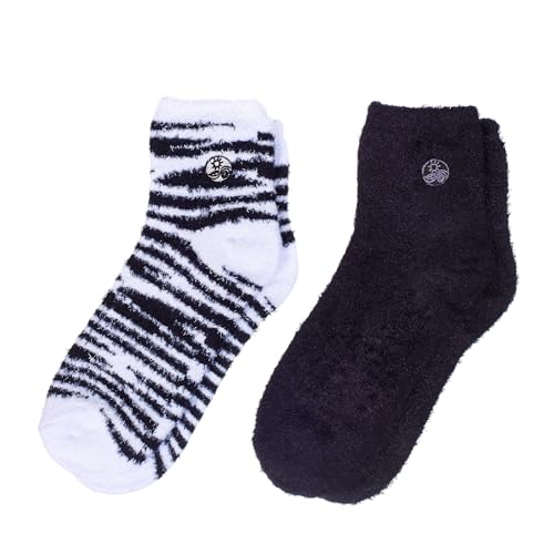 Earth Therapeutics Aloe Socks - Double Pack - Zebra/Black (2 Pairs)