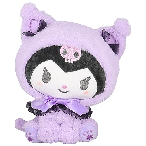 Kuromi Peluche Kuromi Juguete de Peluche para Niños Tela de Felpa Corta y Relleno de Algodón PP Lindo Suave Dibujos Animados Peluche Muñeca para Niños Cumpleaños Regalo - Cat Kuromi
