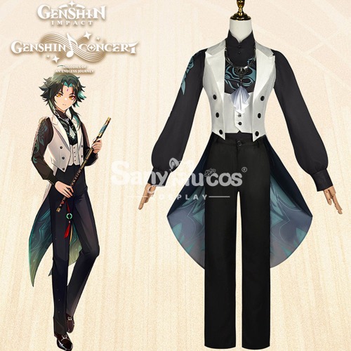 【In Stock】Game Genshin Impact Cosplay Genshin Concert Xiao Cosplay Costume Plus Size - XL