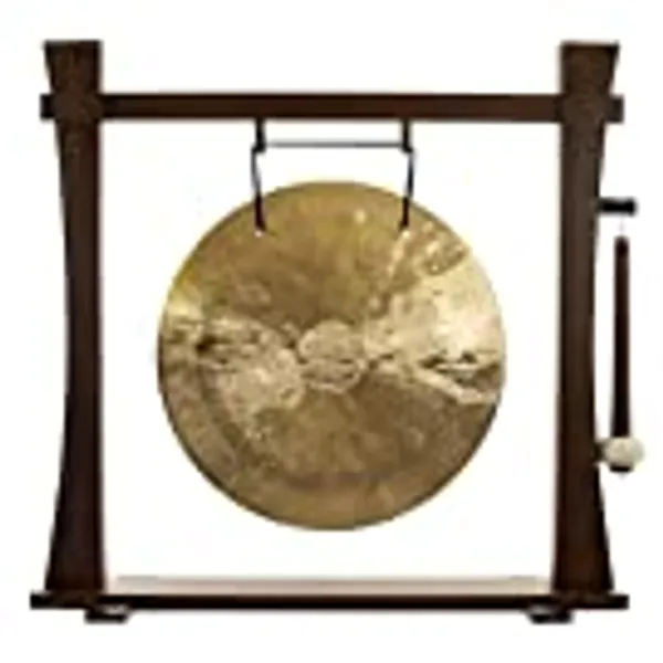 20" to 22" Gongs on the Spirit Guide Gong Stand - 22" Wind Gong/Includes Gong, Mallet, & Stand/Great for Office & Home/Traditional Style