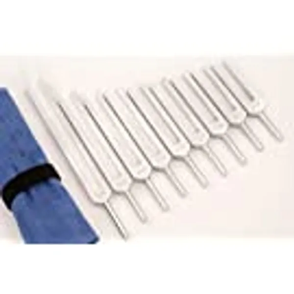 Solfeggio Tuning Forks for Healing by Omnivos for Sound Therapy, Chakra Healing, Includes the 528 hz Tuning Fork, Machined not Molded and Made in the USA
