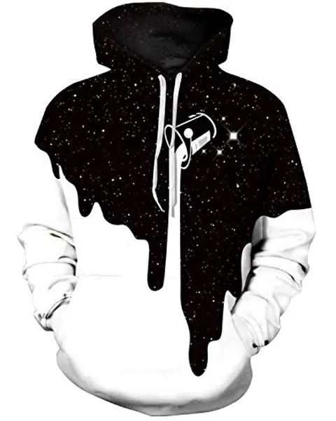 OWMMIZ Unisex Hoodies Novelty Print 3D Patternv Hooded Pullover Sweatshirt with Pocket