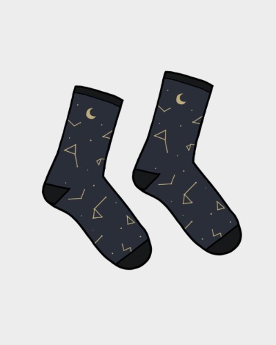 Manta Ray Constellations socks - Navy / M
