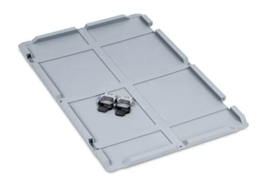 aidB Scharnierdeckel Set Eurobox NextGen, 600 x 400, inkl. 2 schwarze Schiebeschnappverschlüsse