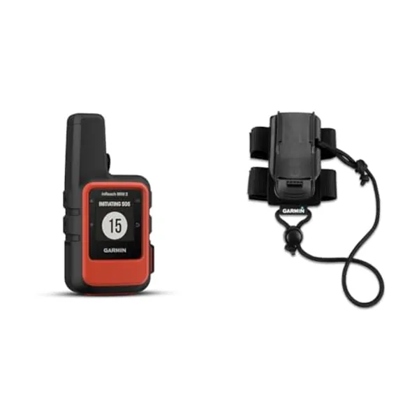 Garmin inReach Mini 2 Satelliten-Kommunikationsgerät Wandern GPS & Rucksackhalterung, schwarz