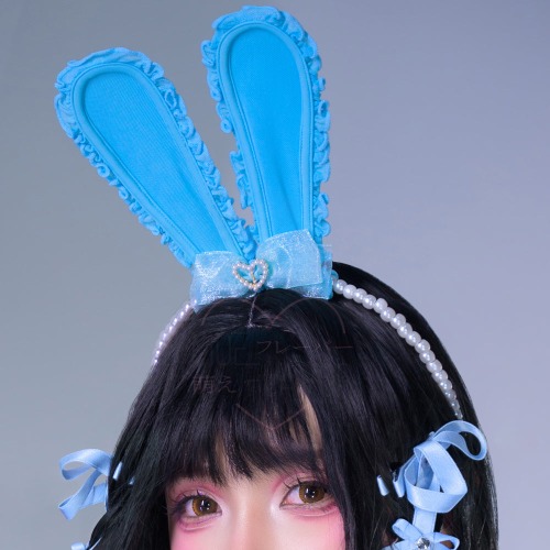 Blush Bunny Headband - Blue