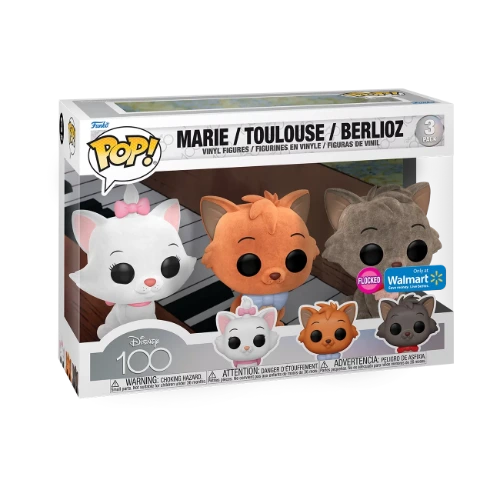 Funko Pop! Disney: Disney 100 - Aristocats 3 Pack (Flocked) Vinyl Figures (Walmart Exclusive) - Walmart.com