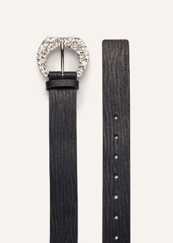 Magda Butrym - Sculpted buckle belt in embossed leather