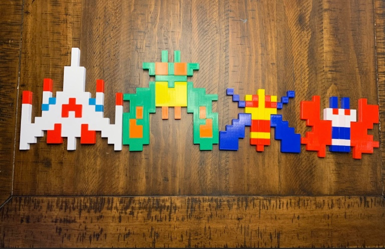 Galaga  3-D Printed Retro Arcade Game Wall Characters  (Individual or Set)