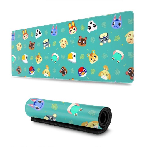 Gaming Mouse Pad Animal Crossing XXL XL Large Mouse Pad Mat Long Extended Mousepad Desk Pad Non-Slip Rubber Mice Pads Stitched Edges (31.5x11.8x0.12 Inch)