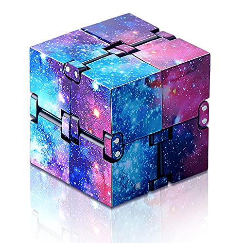 SKYLETY Cube Mini Blocks, Cube Desk Toy Sensory Toys Stress Relief Tool Game Supplies Gifts for ADHD Autism Teens and Adults(Rainbow Galaxy Space) - Rainbow Galaxy Space
