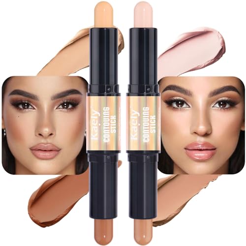 evpct 2in1 Face Shaping & Contouring Stick Cream Contour Concealer Bronzer Stick Makeup Kit for Face Highlighter Makeup Stick contorno maquillaje de maquillaje, ORIGINAL Universal + ORIGINAL Medium - 16 ORIGINAL Universal + 17 ORIGINAL Medium - 0.56 Ounce (Pack of 1)