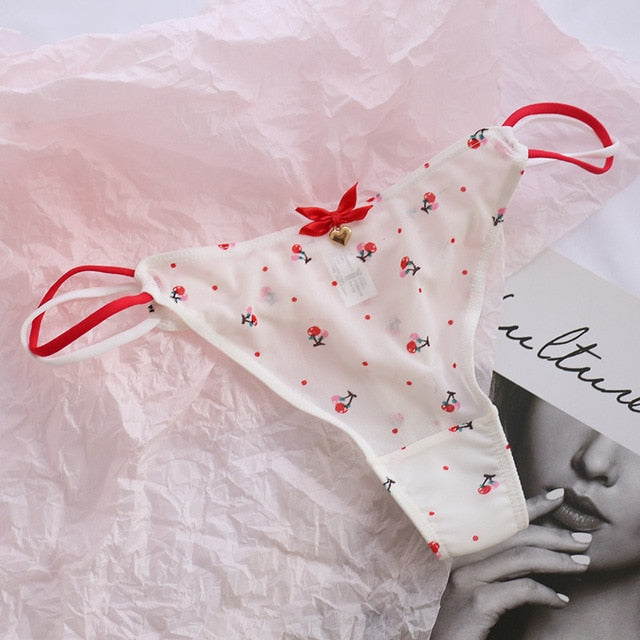 Classic Mesh Thongs - Cherry