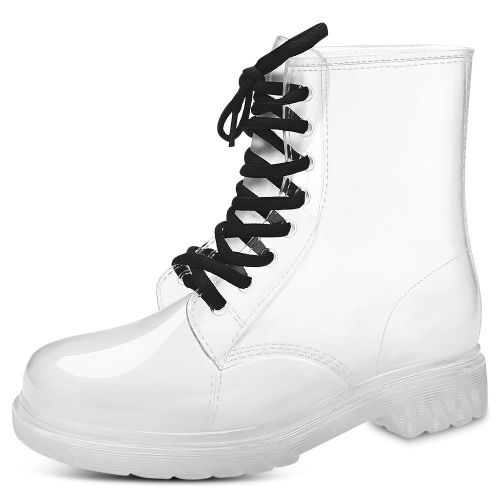 Transparent Rain Booties - White / 7