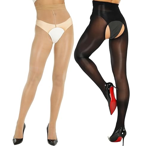 Shiny Crotchless Pantyhose