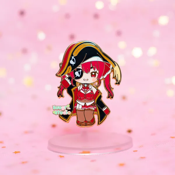 Hololive Vtuber Houshou Marine Enamel Pin, Fan Merch - [A Grade] / Simple Rubber Back