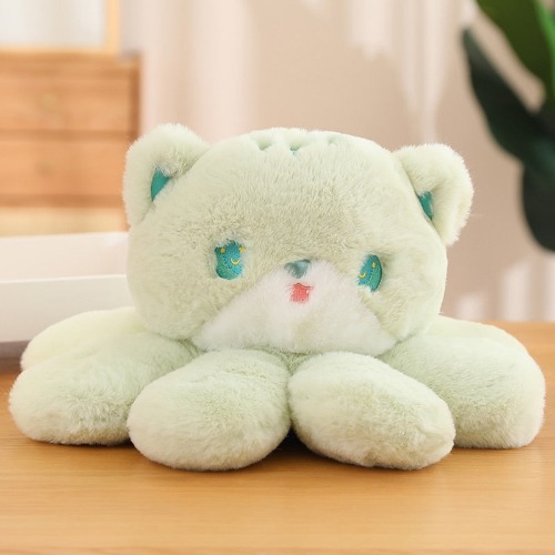 Octopus Kitty Stuffed Soft Cozy Kawaii Plushie - Green / 35cm