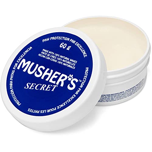 Mushers Secret Dog Paw Wax (2.1 Oz): All Season Pet Paw Protection Against Heat, Hot Pavement, Sand, Dirt, Snow - Great for Dogs on Trails and Walks! - 60 g (Pack of 1)