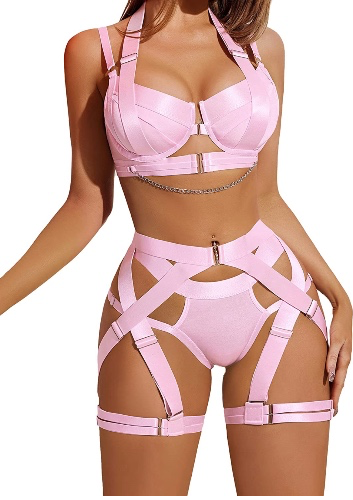 pink strappy lingerie