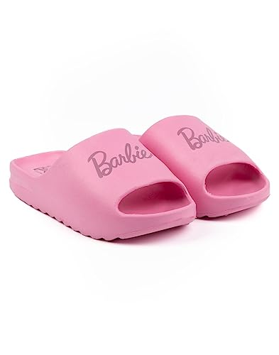 Barbie Womens Sliders Ladies Pink Doll Logo Summer Beachwear Shoes - 7.5