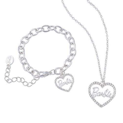 Barbie Crystal Heart Necklace & Bracelet - Set