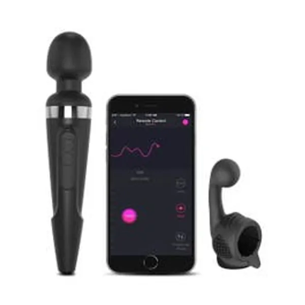 Lovense - Domi Wand 2 App Controlled Super Powerful Mini Wand and Attachment Bundle (Female)