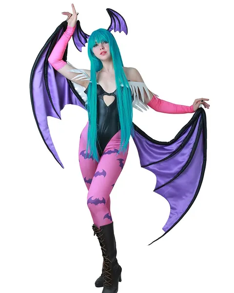 Morrigan Cosplay Costume With Wings Leggings