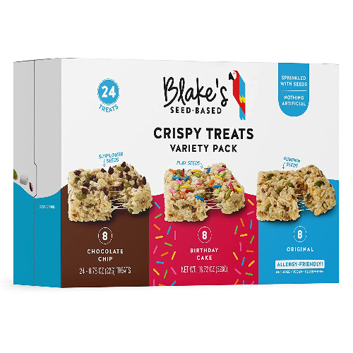 Blake’s Seed Based Crispy Treats – Variety Pack (24 Count), Vegan, Gluten Free, Nut Free & Dairy Free, Healthy Snacks for Kids or Adults, School Safe, Low Calorie Organic Soy Free Snack - Variety Pack 24 Count (Pack of 1)