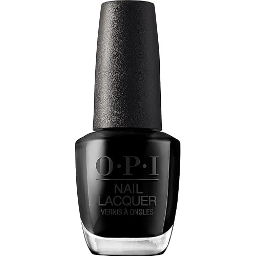 OPI Nail Lacquer Nail Polish | Opaque Dark Black & Gray Crème Chip Resistant Nail Polish | Vegan, Fast Drying, Streak Free - Black Onyx