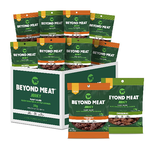 Beyond Meat Plant-Based Jerky, Original & Teriyaki Variety Pack, 10g Protein, 1oz Bags (10 Pack) - Variety Pack 1oz Bags (10 Pack)