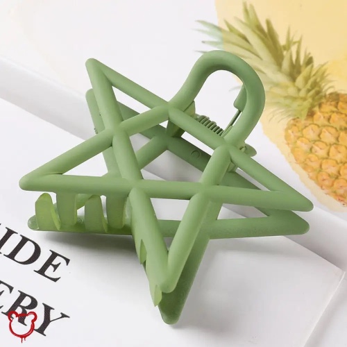 Star Resin Hair Clips - green