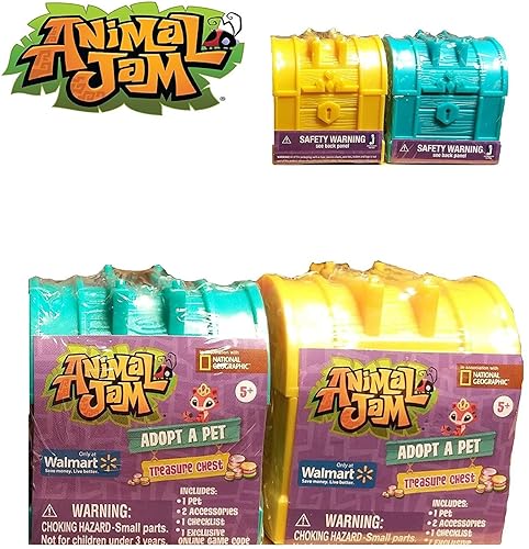 Animal Jam Set of 2 Blind Bag Treasure Chest Adopt A PET Walmart Exclusive.