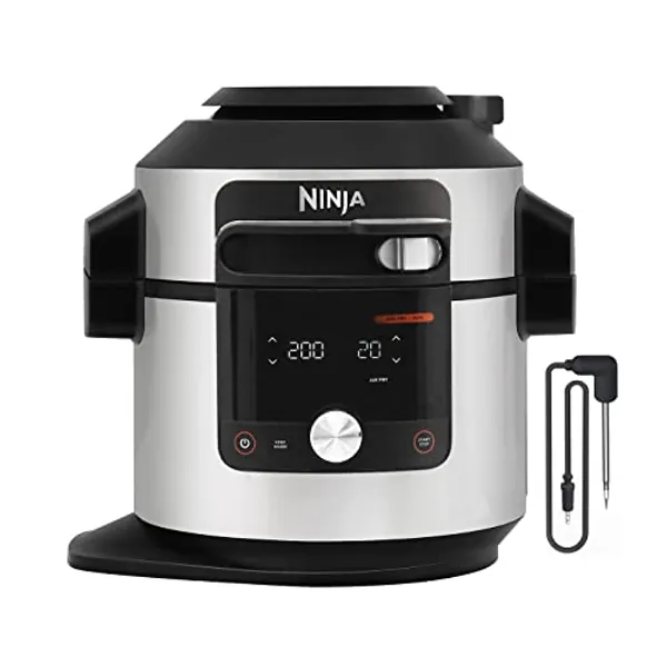 Ninja Foodi MAX 15-in-1 SmartLid Multi-Cooker 7.5L [OL750UK] Smart Cook System, Digital Cooking Probe, Electric Pressure Cooker, Air Fryer