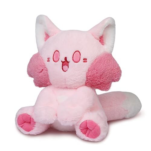 QCOTNG Large Adorable Fox Stuffed Animal Toy - Reversible Soft Plush Stuffed Animal Pillow Features with Large Tail. Huggable Plushies for Kids, Babies, and Toddlers.（19in Pink） - Pink