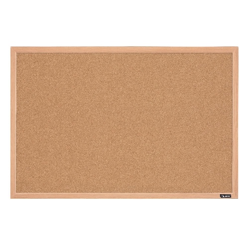 Quartet Cork Bulletin Board, 23-Inch x 35-Inch, Oak Finish Frame (35-380352), Brown - 23-inches x 35-inches