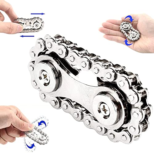 Yeefunjoy Fidget Chain Sensory Toys, Single Finger Smooth Fast Bearings Bike Chain Gears Hand Fidget Rotating, Durable Mechanics, Relieve Stress, Anxiety, Party Favors Gifts For Kids Adult Autism ADHD