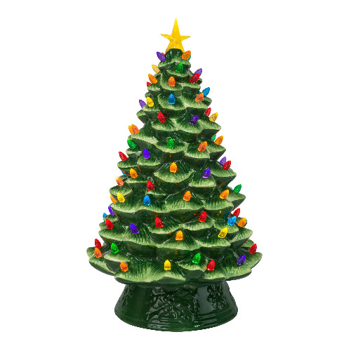 18 in. Nostalgic Ceramic Tree - Green | Default Title