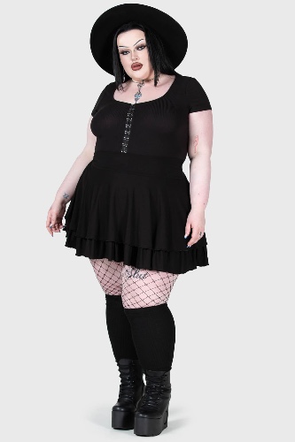Cruel Irony Skirt [PLUS] - 3XL / Black / 97% Viscose 3% Elastane