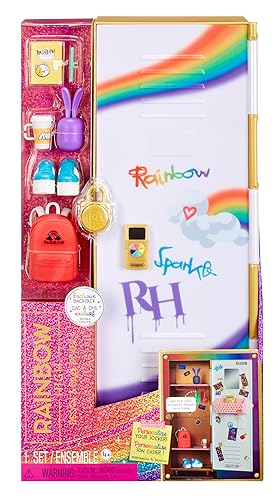 Rainbow High Design & Style Locker Playset with Shelves, Hangers, Accessories and Stickers, Toy Gift for Kids Ages 4-12+