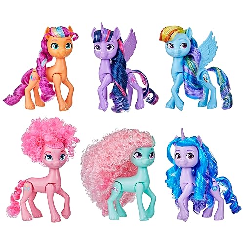My Little Pony Dolls Rainbow Celebration, 6 Pony Figure Set, 5.5-Inch Dolls, Toys for 3 Year Old Girls and Boys, Unicorn Toys (Amazon Exclusive)