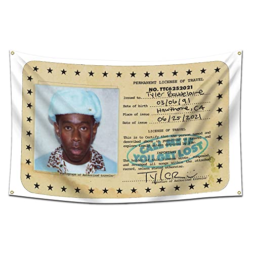 ENMOON Tyler The Creator Tapestry Flag - Call Me If You Get Lost Album Cover Tapestry Hanging Living Room Bedroom Dorm Aesthetic Decor 60x40 Inch - Yellow